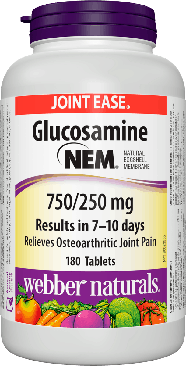 Webber Naturals Glucosamine NEM 750/250mg Joint Ease - 60 Tablets - Simpsons Pharmacy