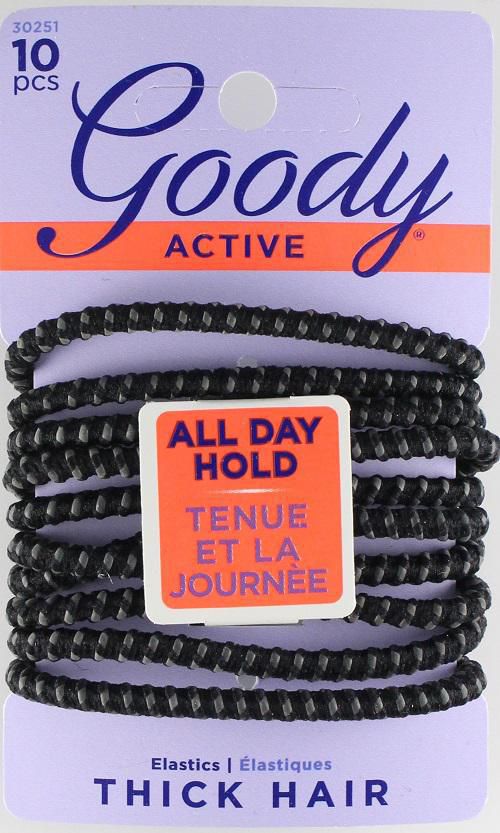 Goody Active Hair Elastics for Thick Hair - 10 Pieces - Simpsons Pharmacy