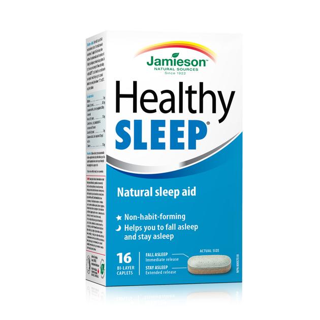 Jamieson Natural Sources Healthy Sleep Natural Sleep Aid - 16 Bi-Layer Caplets - Simpsons Pharmacy