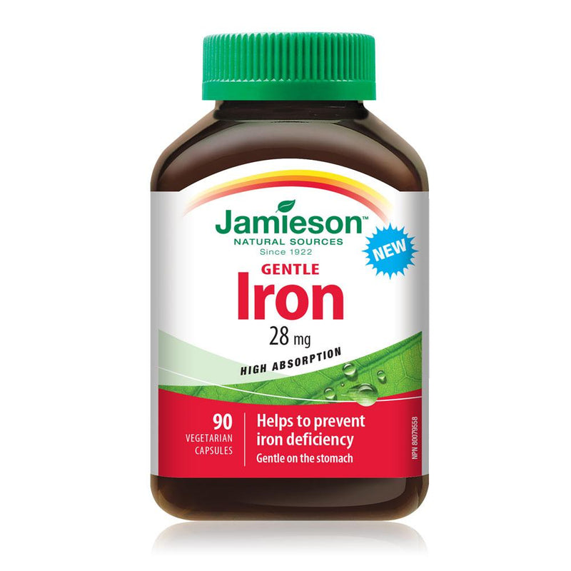 Jamieson Natural Sources Gentle Iron 28mg - 90 Vegetarian Capsules - Simpsons Pharmacy