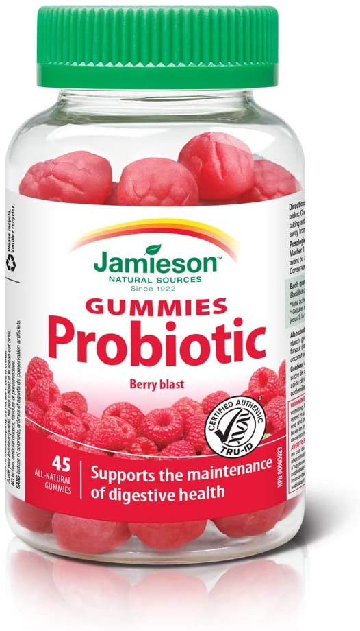 Jamieson Natural Sources Extra Strength Probiotic Raspberry Flavour Gummies - 30 Gummies - Simpsons Pharmacy