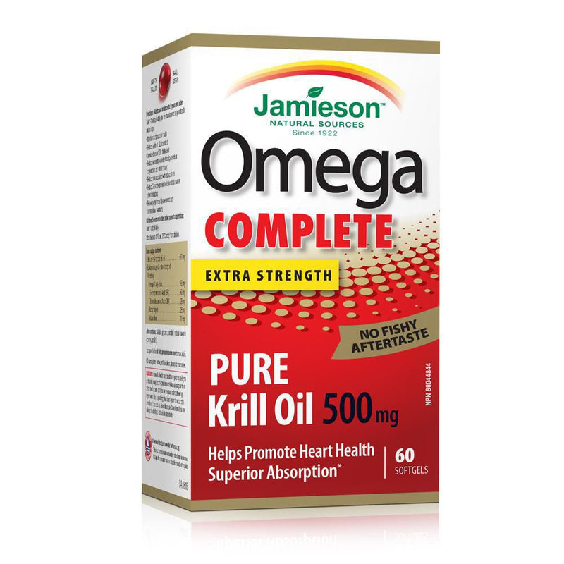 Jamieson Natural Sources Omega Complete Pure Krill Oil 500mg - 60 Softgels - Simpsons Pharmacy