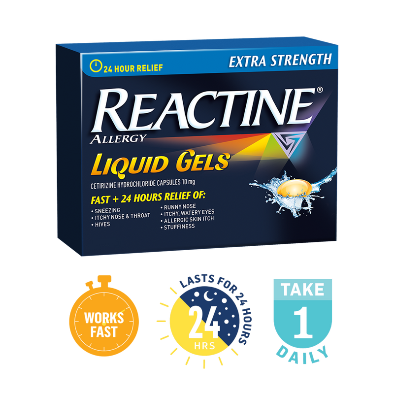 Reactine Extra Strength Allergy Relief Liquid Gels - 25 Liquid-Filled Capsules - Simpsons Pharmacy