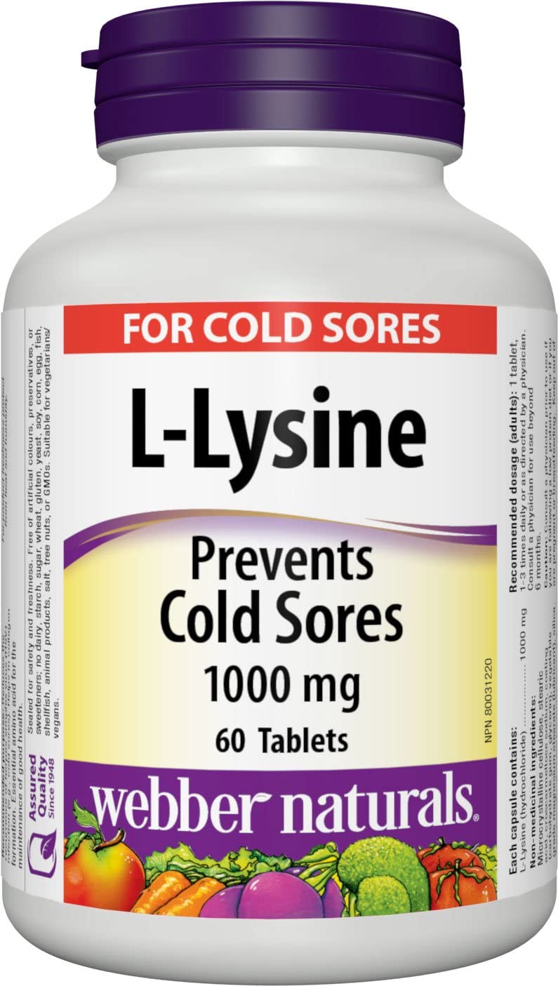 Webber Naturals L-Lysine 1000mg - 60 Tablets - Simpsons Pharmacy