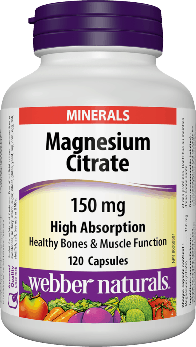 Webber Naturals Magnesium Citrate 150mg - 120 Capsules - Simpsons Pharmacy