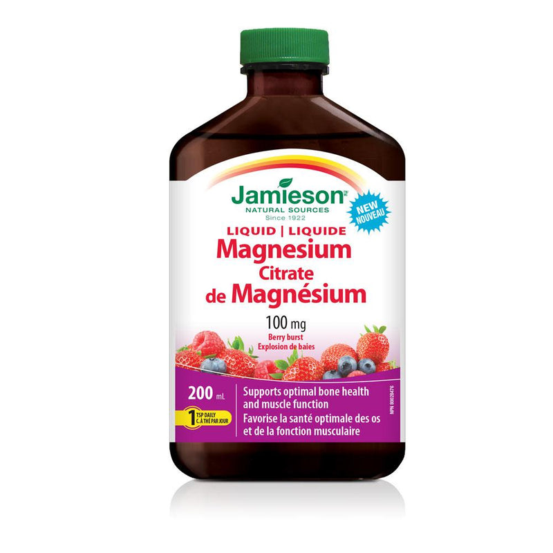Jamieson Natural Sources Liquid Magnesium 100mg Berry Burst Flavour - 200mL - Simpsons Pharmacy