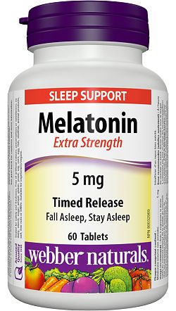 Webber Naturals Melatonin Extra Strength Sleep Support 5mg Time Release - 60 Tablets - Simpsons Pharmacy