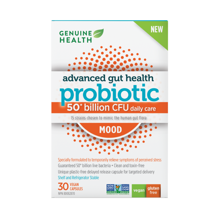Genuine Health Advanced Gut Health Mood Support Probiotic 50 billion 30 capsules - Simpsons Pharmacy