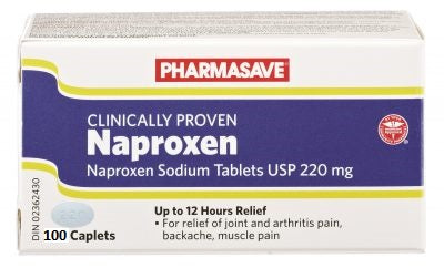 Pharmasave Naproxen 220mg - 100 Caplets - Simpsons Pharmacy