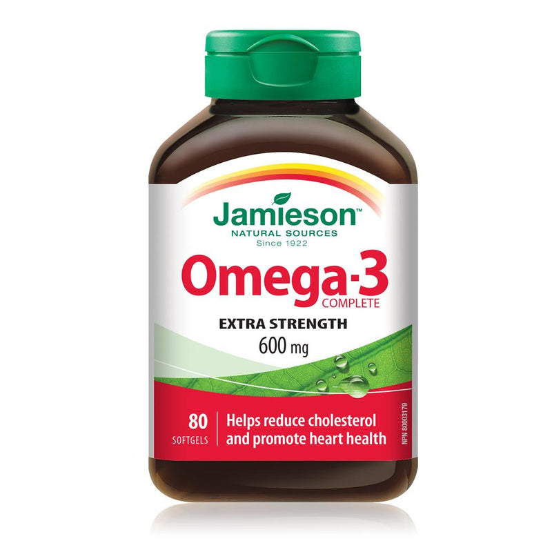 Jamieson Natural Sources Omega-3 Complete Extra Strength 600mg - 80 Softgels - Simpsons Pharmacy