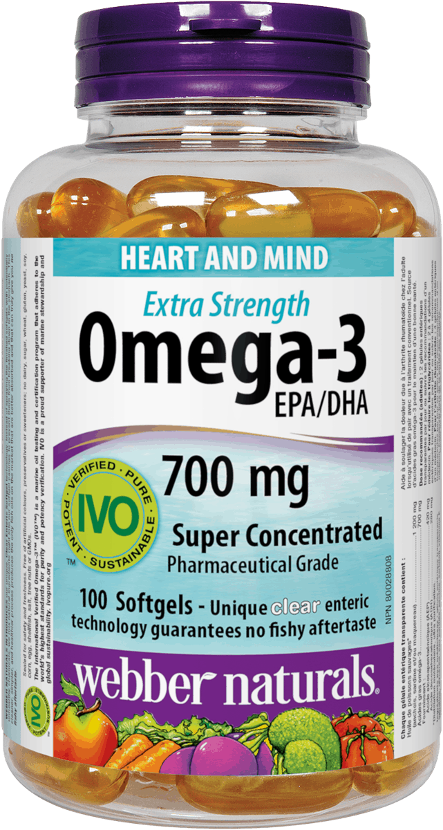Webber Naturals Extra Strength Omega-3 EPA/DHA 700mg Super Concentrated Pharmaceutical Grade - 100 Softgels - Simpsons Pharmacy