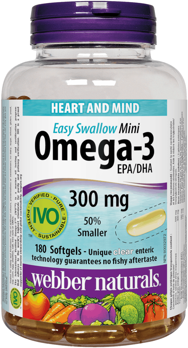 Webber Naturals Omega-3 300mg Easy Swallow Mini - 220 Softgels - Simpsons Pharmacy