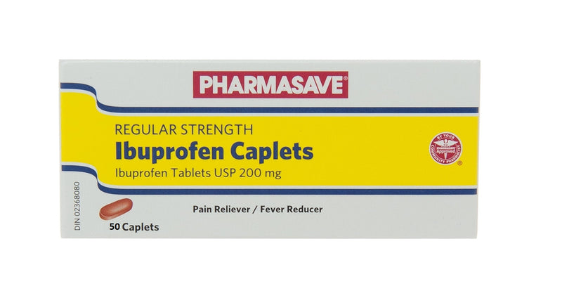 Pharmasave Ibuprofen 200 mg - 50 Caplets - Simpsons Pharmacy
