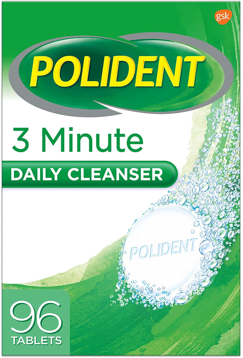 Polident 3 Minute Daily Cleanser for Dentures - Triple Mint Fresh 96 Tablets - Simpsons Pharmacy