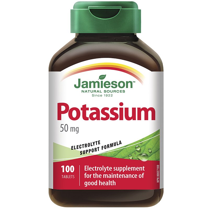 Jamieson Natural Sources Potassium Regular Strength 50mg - 100 Tablets - Simpsons Pharmacy