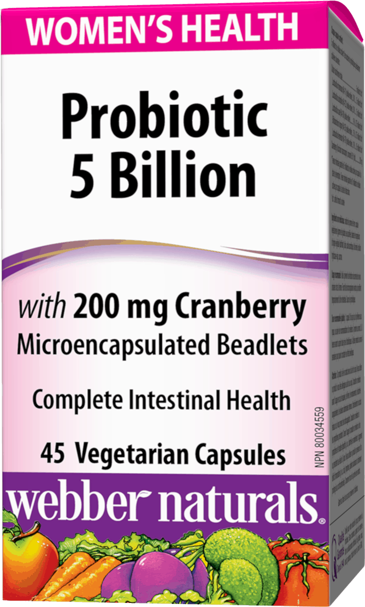 Webber Naturals Women's Health Probiotic 5 Billion with 200mg Cranberry - 45 Vegetarian Capsules - Simpsons Pharmacy