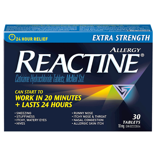 Reactine Extra Strength 10mg Allergy Relief - 30 Tablets - Simpsons Pharmacy