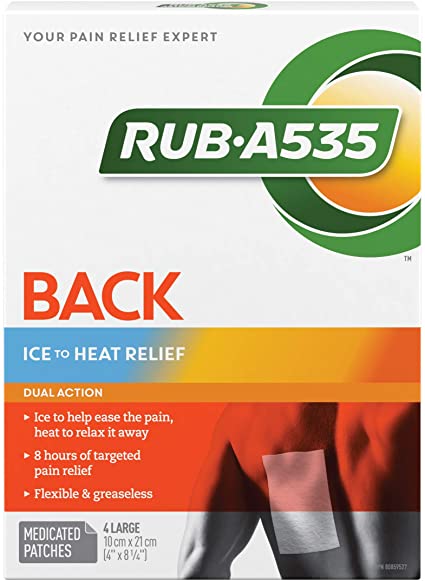 Rub A535 Back Ice to Heat Pain Relief Patches - 4 Large Patches - Simpsons Pharmacy