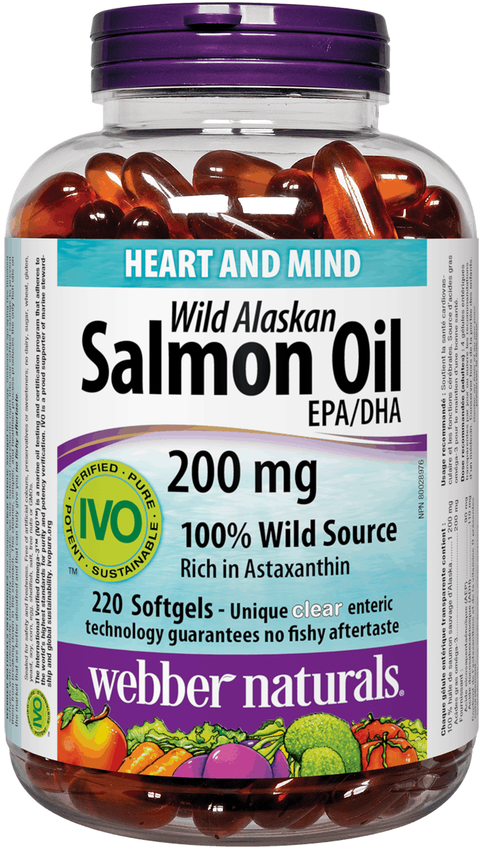 Webber Naturals Wild Alaskan Salmon Oil EPA/DHA 200mg - 220 Softgels - Simpsons Pharmacy