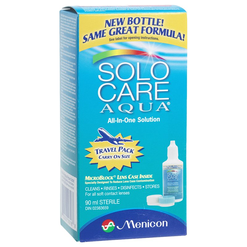Solo Care Aqua All-in-One Contact Lens Cleaner - 90mL Travel Size - Simpsons Pharmacy