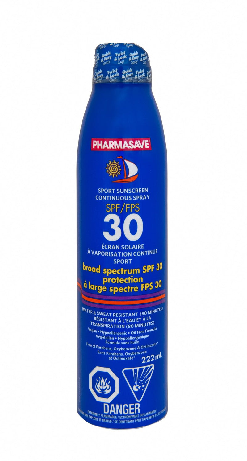 PHARMASAVE SUNSCREEN CONTINUOUS SPRAY SPORT SPF30 - Simpsons Pharmacy