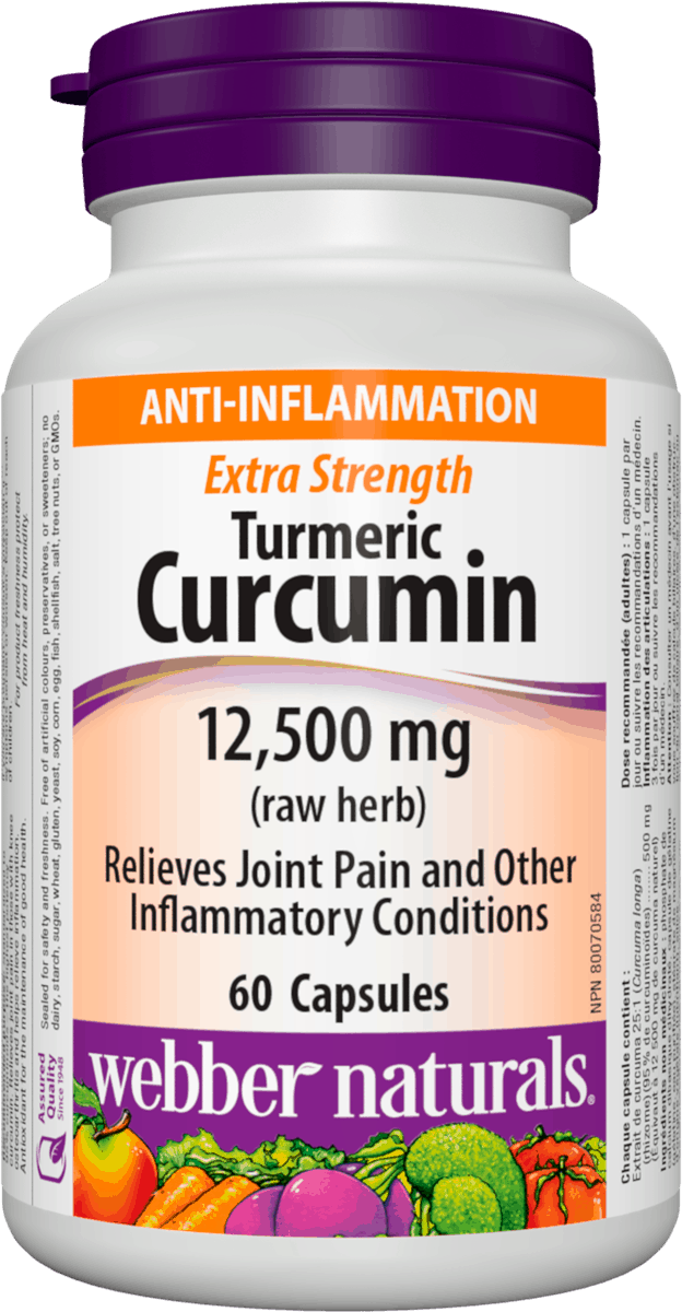 Webber Naturals Turmeric Curcumin Extra Strength 12500mg - 60 Capsules - Simpsons Pharmacy