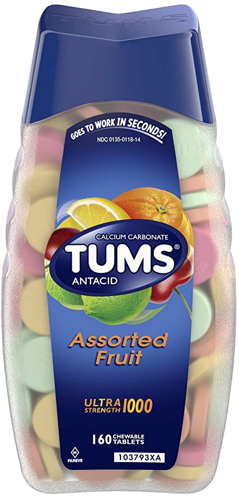 Tums Ultra Strength Antacid 1000mg Assorted Fruit Flavour - 160 Tablets - Simpsons Pharmacy