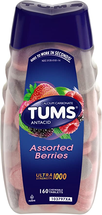 Tums Ultra Strength Antacid 1000mg Assorted Berry Flavour - 160 Tablets - Simpsons Pharmacy