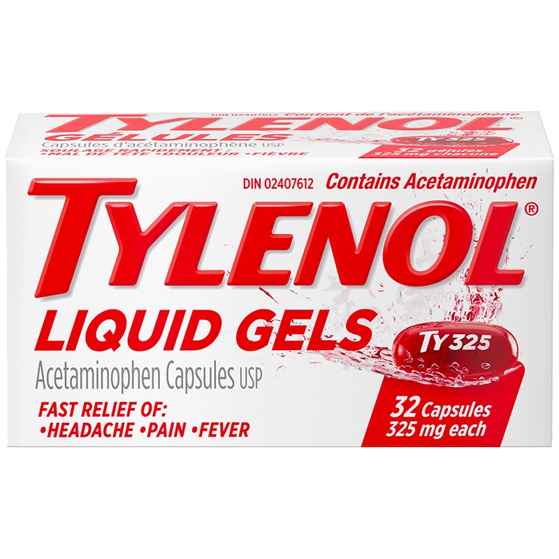 Tylenol Regular Strength Pain Relief Acetaminophen 325mg - 32 Liquid Gel Capsules - Simpsons Pharmacy