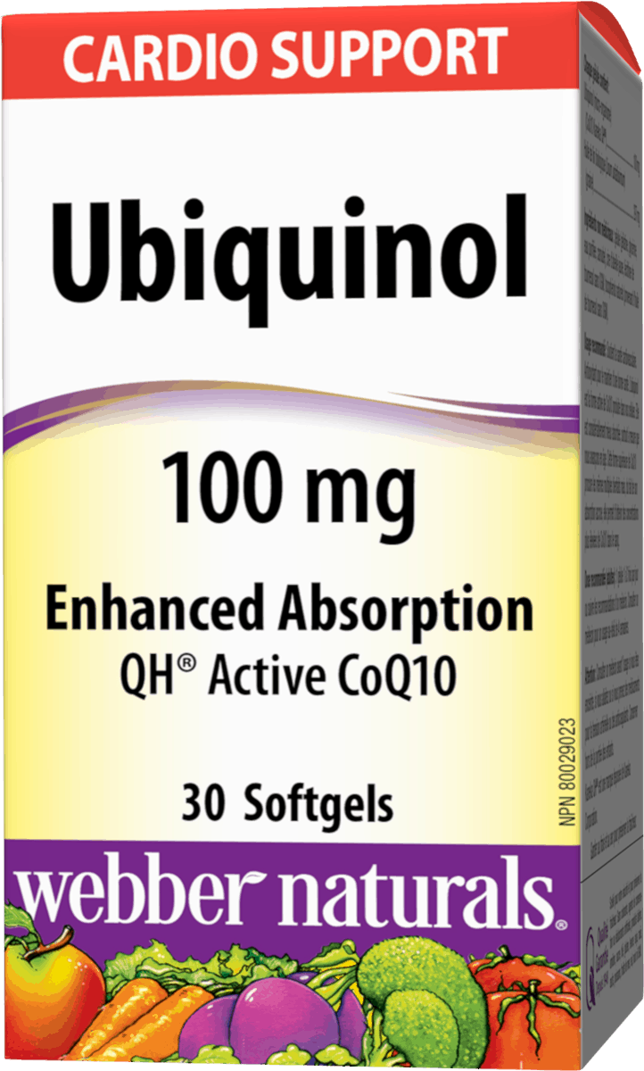 Webber Naturals Ubiquinol 100mg Enhanced Absorption QH Active CoQ10 - 30 Softgel Capsules - Simpsons Pharmacy