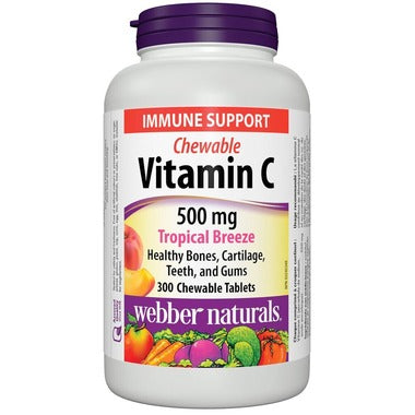 Webber Naturals Vitamin C 500mg Tropical Breeze - 300 Chewable Tablets - Simpsons Pharmacy