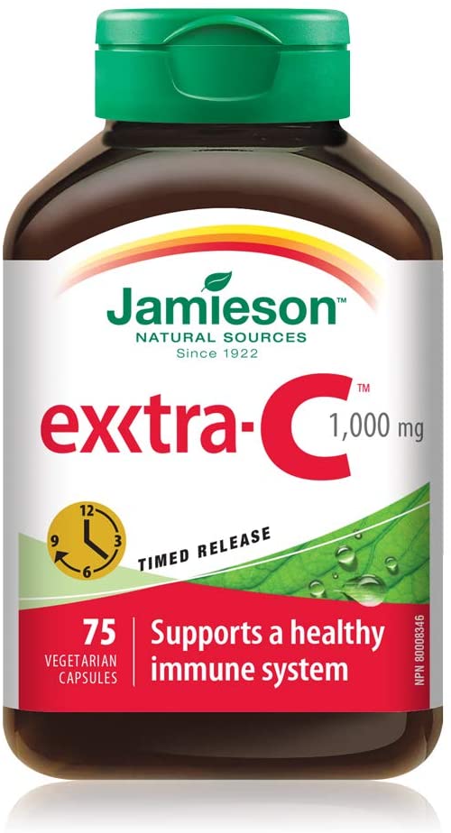 Jamieson Natural Sources Timed Release Vitamin EXTRA C 1000mg - 75 Vegetarian Capsules - Simpsons Pharmacy